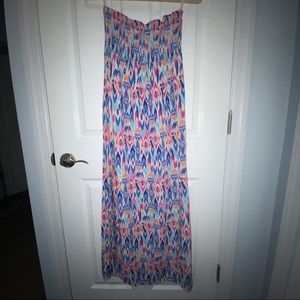 Gap Multicolor Strapless Maxi Dress